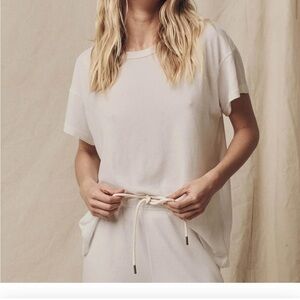 THE GREAT. Women's Short Sleeve Tee in Off-White/Cream